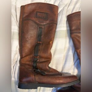 Brown Leather Knee-High Boots - vintage